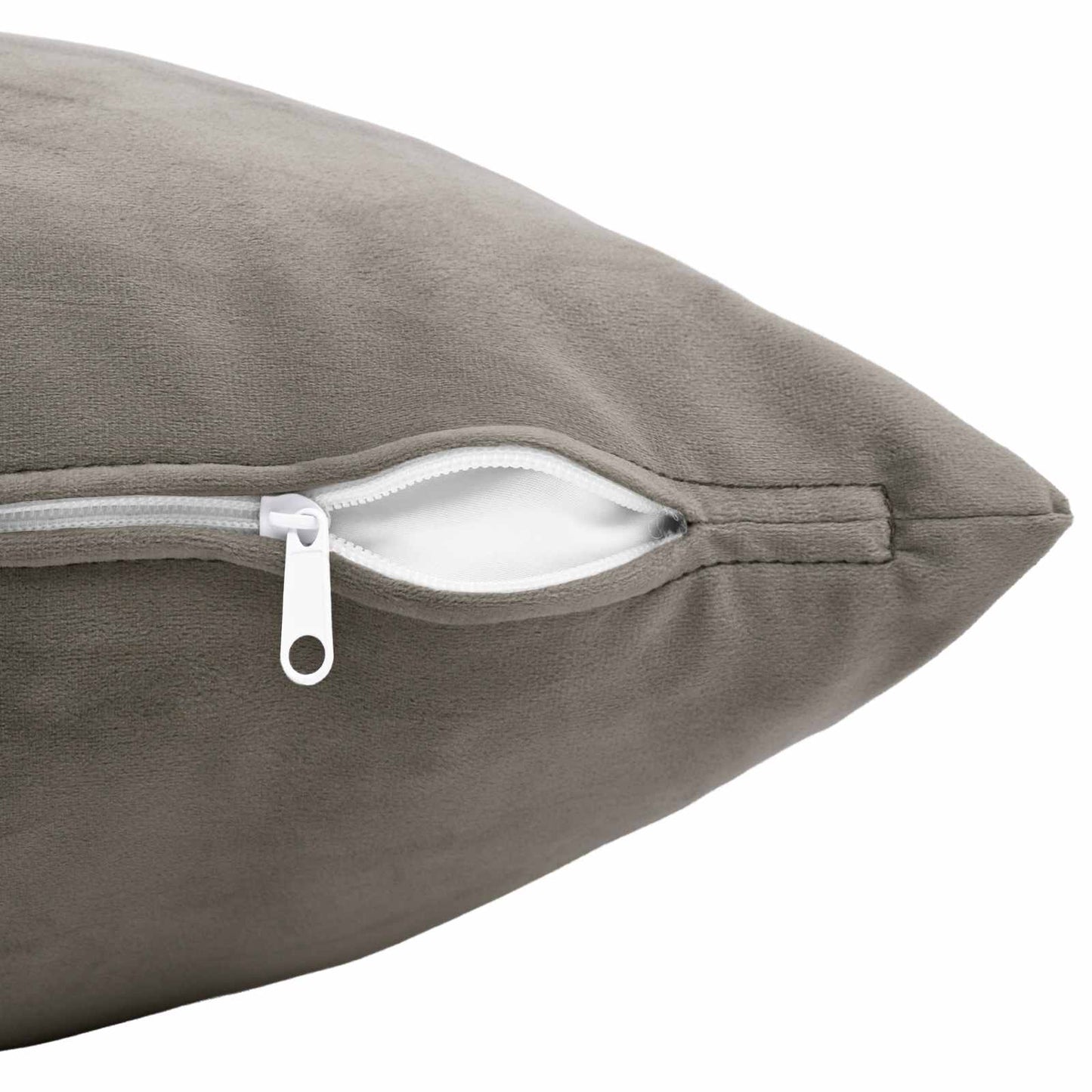 Cushion with Pillow HEERLEN 12 pcs Light Grey Velvet