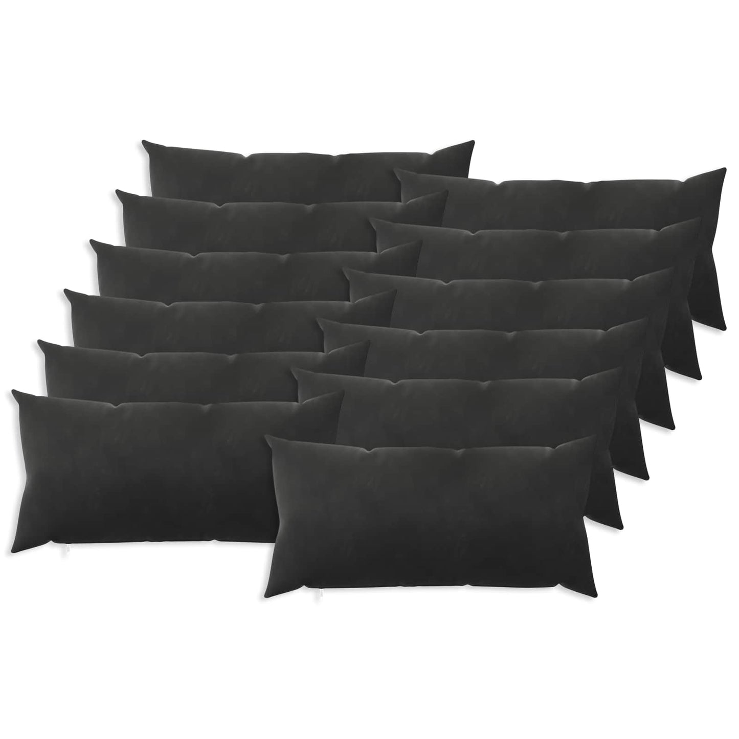 Cushion with Pillow HEERLEN 12 pcs Black Velvet