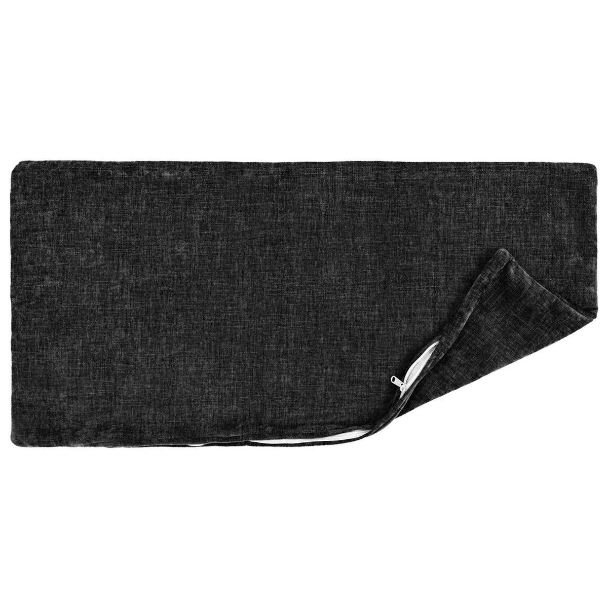 Cushion with Pillow HEERLEN 12 pcs Anthracite Chenille Fabric
