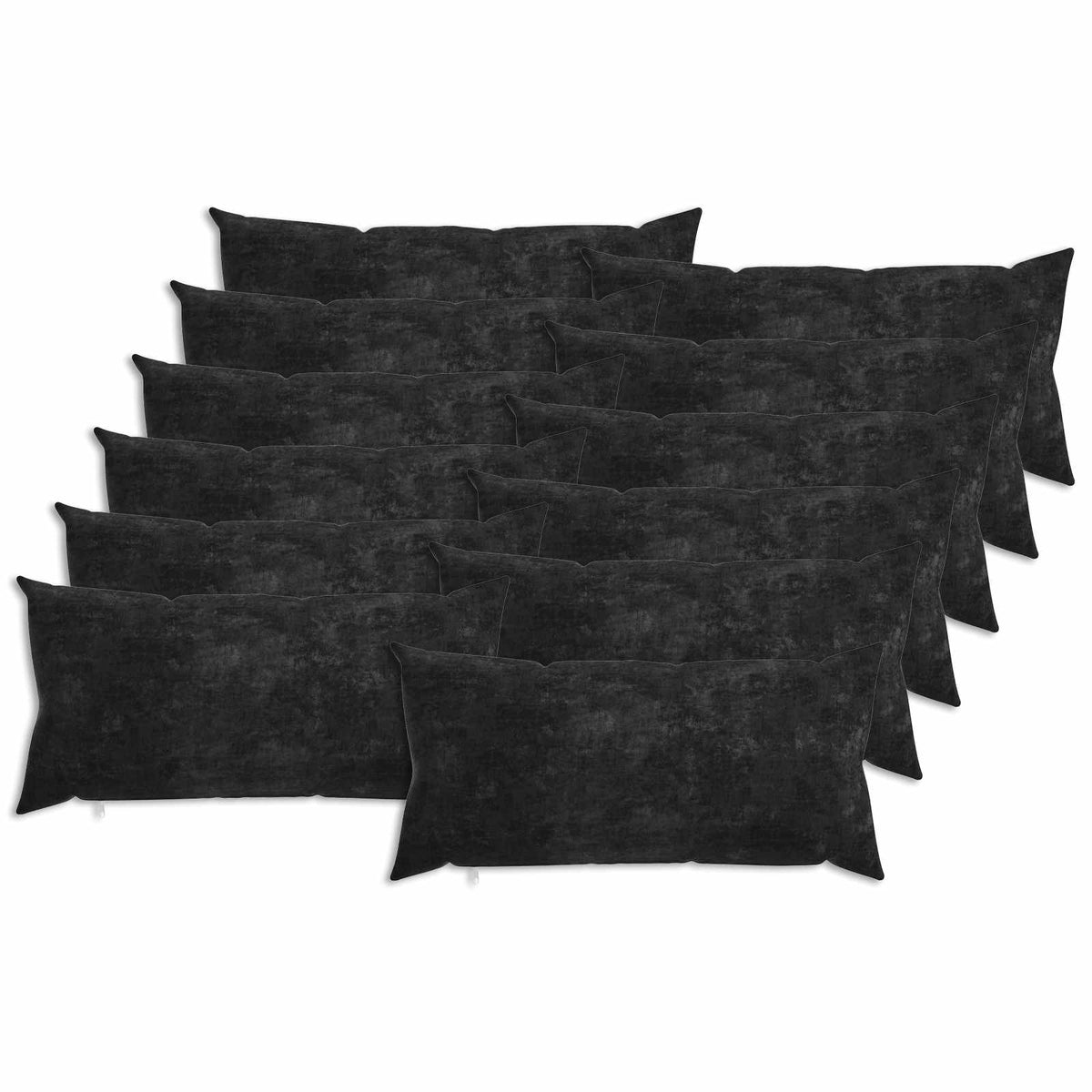 Cushion with Pillow HEERLEN 12 pcs Anthracite Chenille Fabric