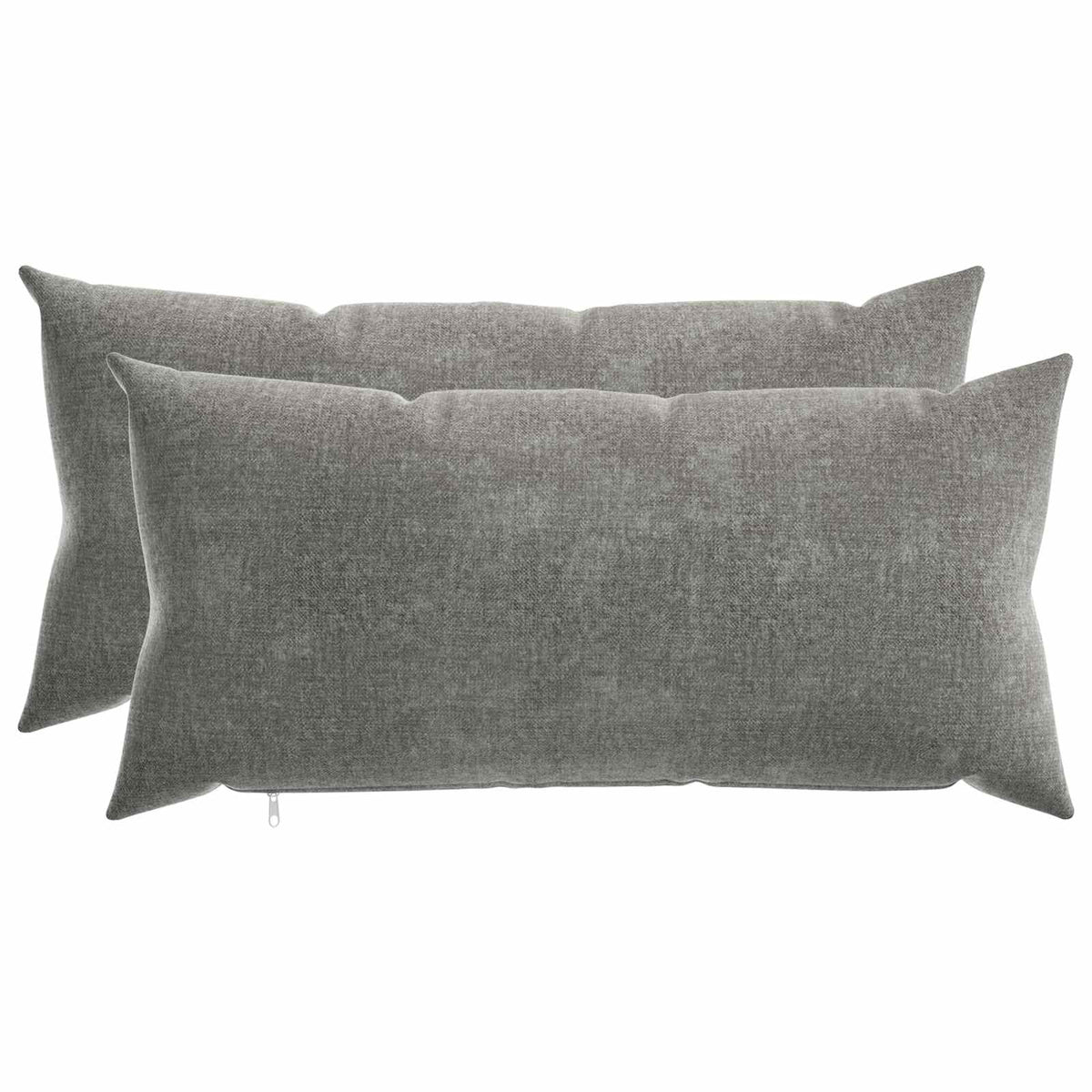 Throw Pillow 2 pcs HEERLEN Dark Grey 40 x 80 cm Chenille Fabric