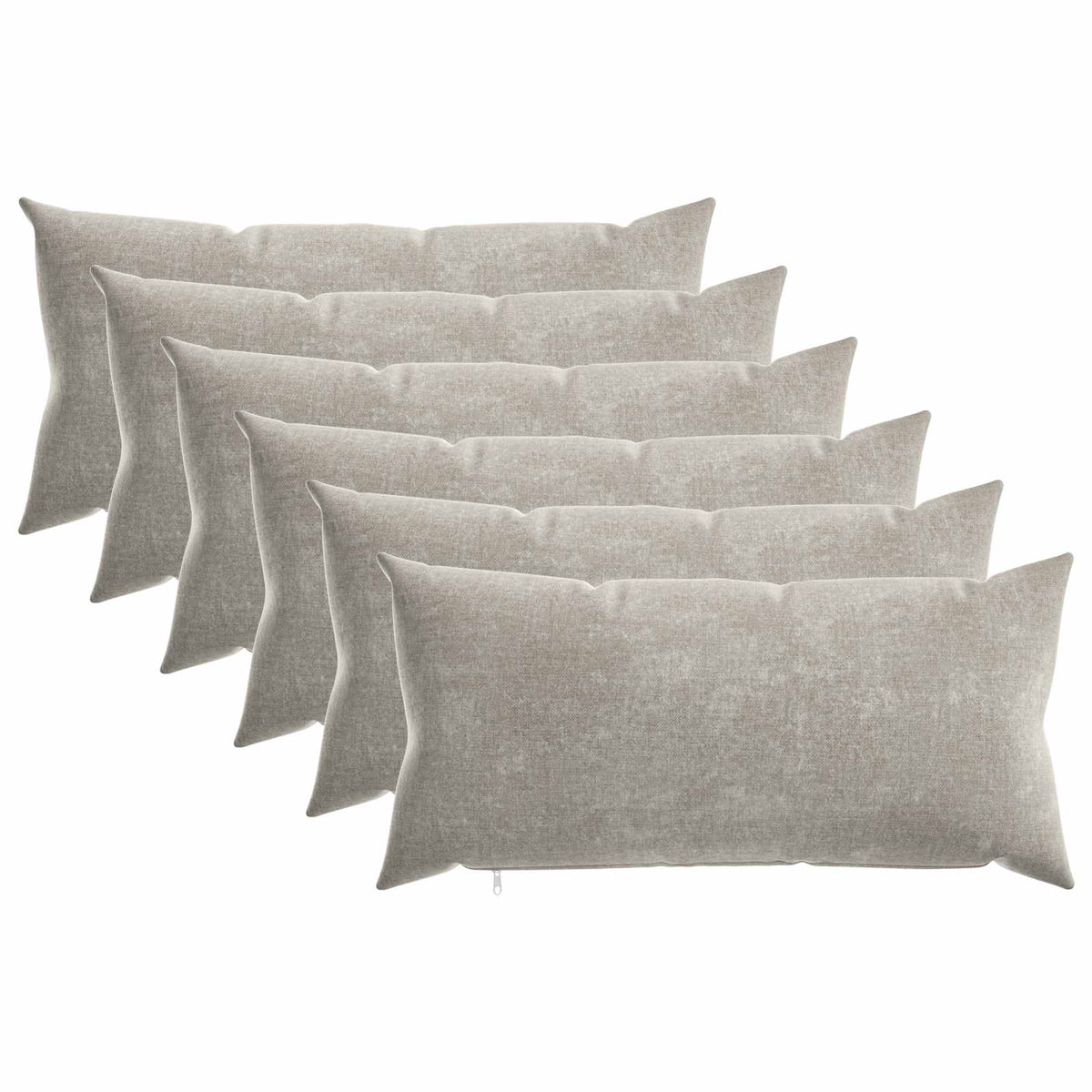 Throw Pillow 6 pcs HEERLEN Light Grey 40 x 80 cm