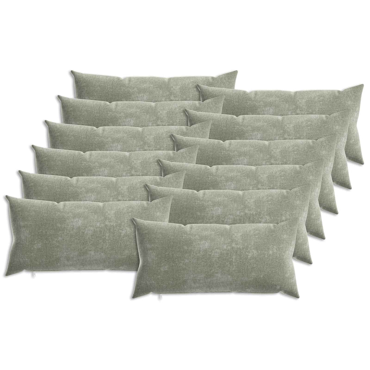Cushion with Pillow HEERLEN 12 pcs Green Chenille Fabric