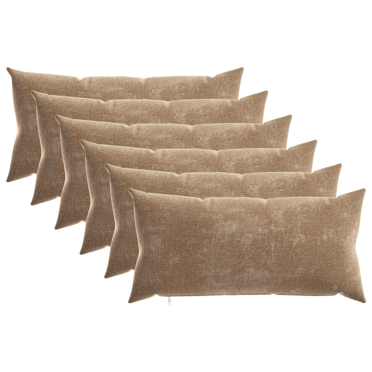 Throw Pillow 6 pcs HEERLEN Brown 40 x 80 cm Chenille Fabric