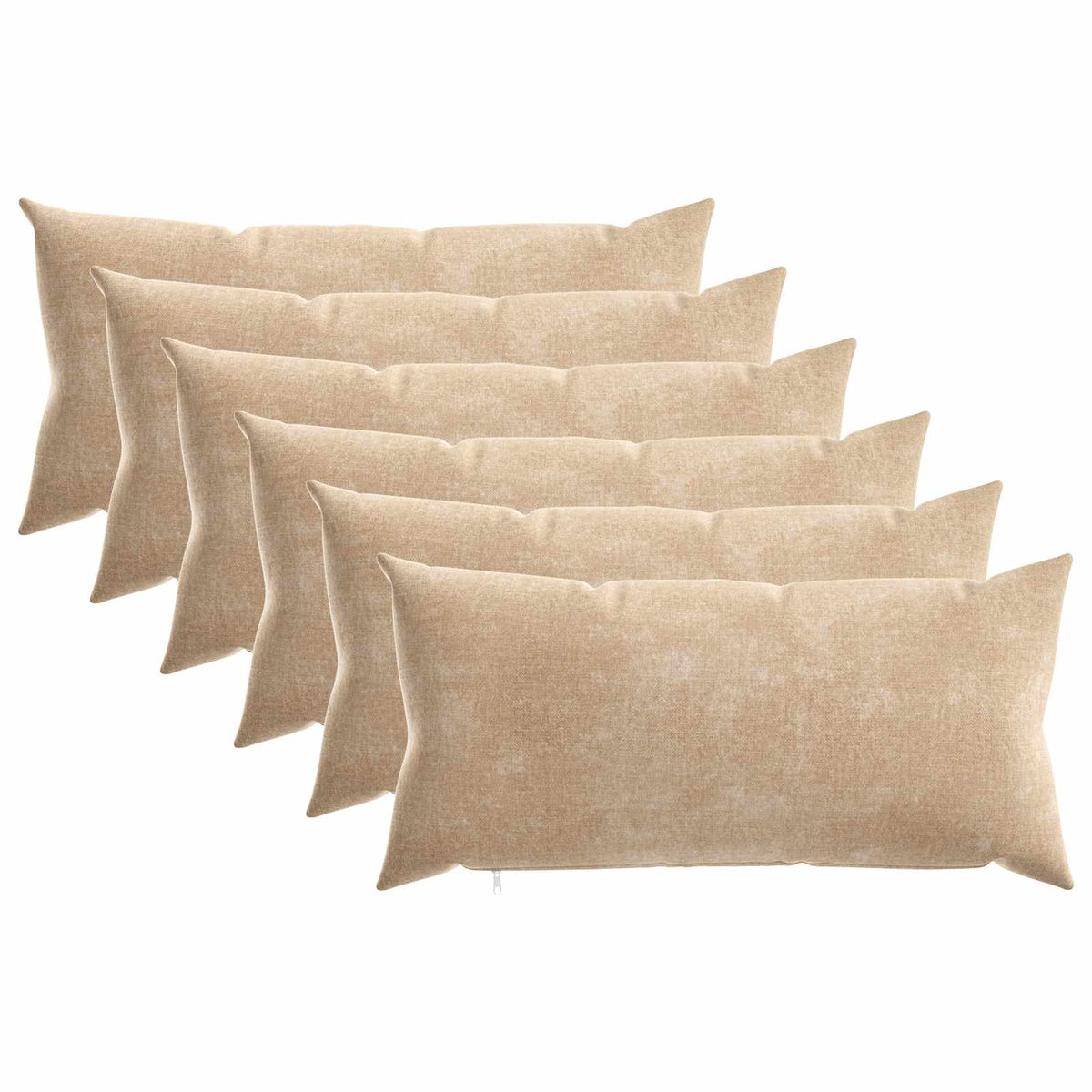 Throw Pillow 6 pcs HEERLEN Taupe 40 x 80 cm Chenille Fabric