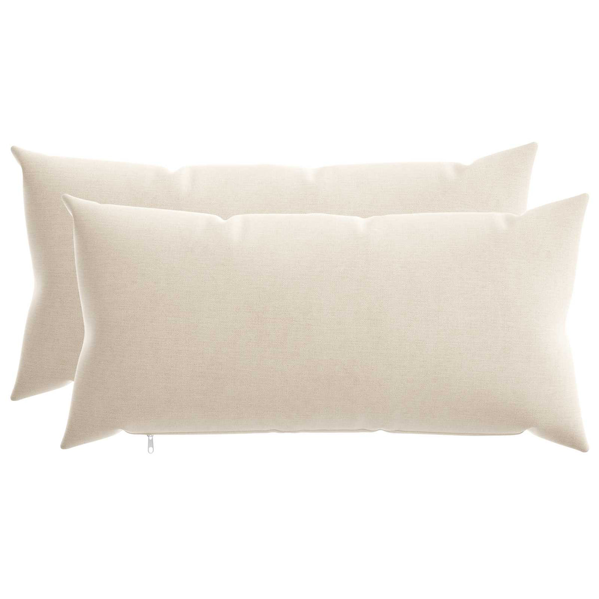 Throw Pillow 2 pcs HEERLEN Cream 40 x 80 cm Chenille Fabric