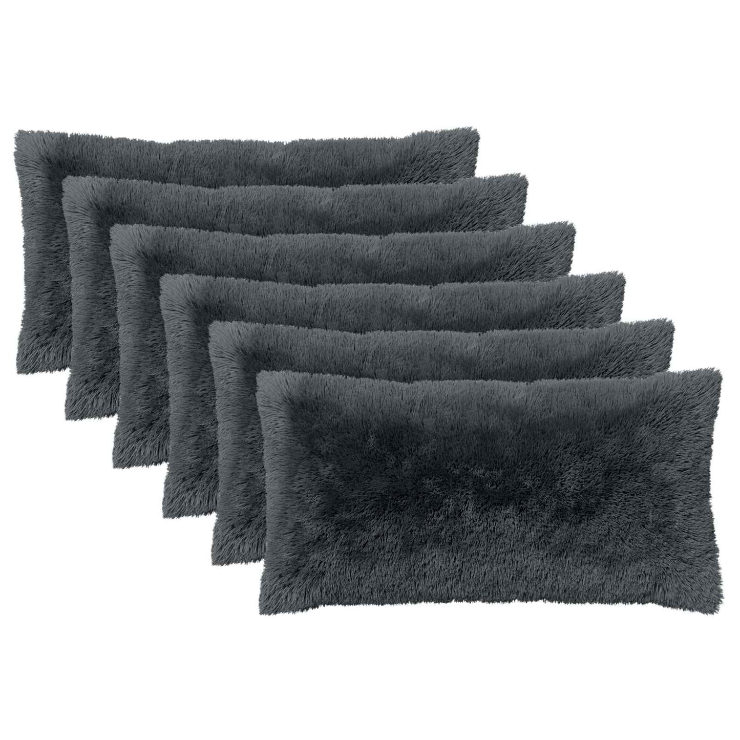 Cushion with Pillow HEERLEN 6 pcs Anthracite PV Fleece