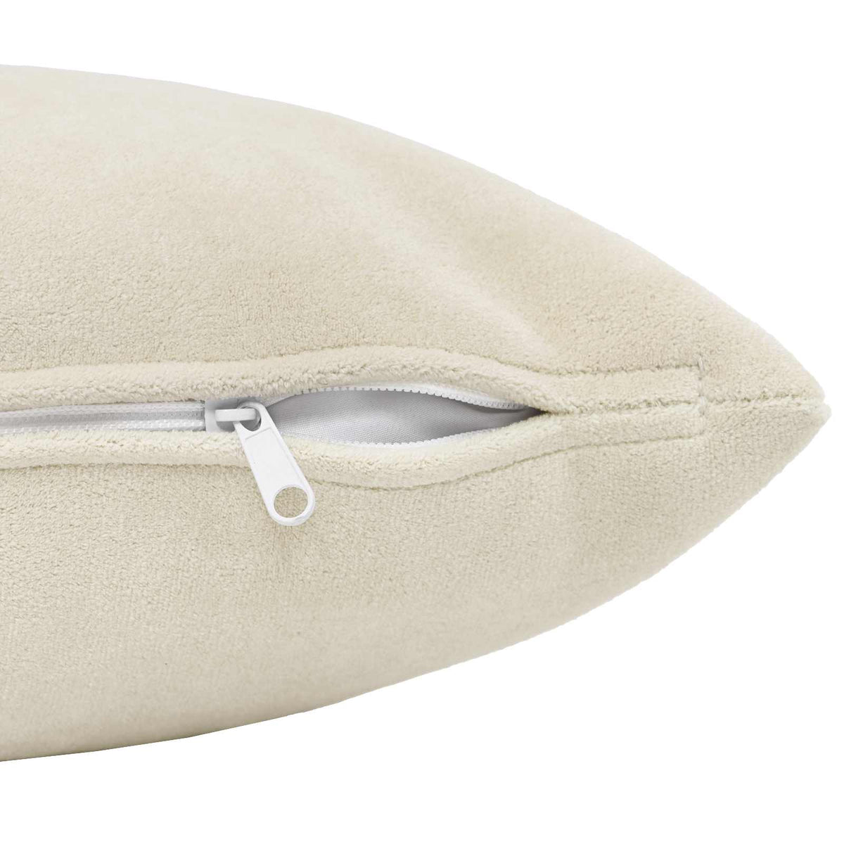 Cushion with Pillow HEERLEN Cream 40 x 145 cm Microfiber Fleece