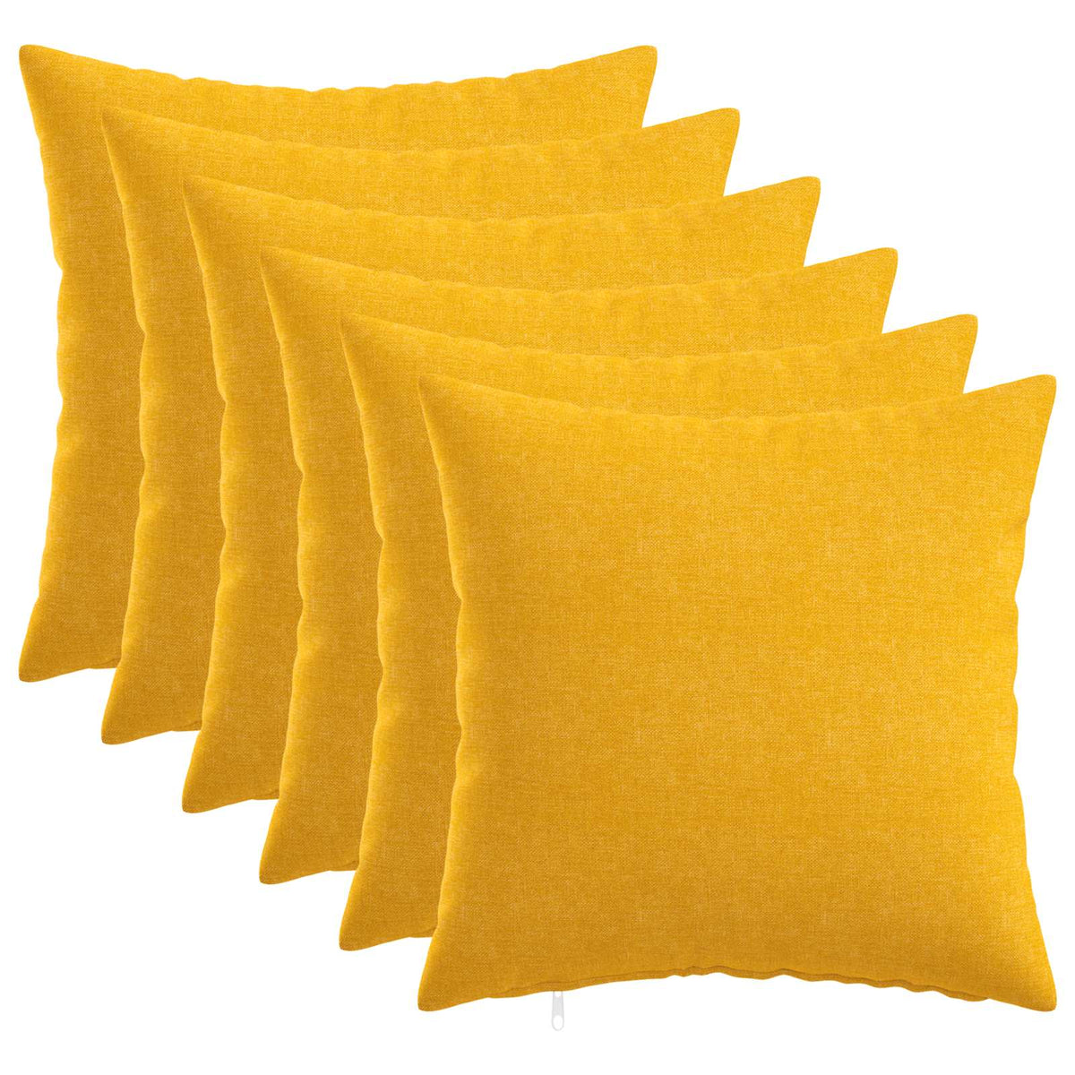 Cushion with Pillow HEERLEN 6 pcs Light Yellow Fabric