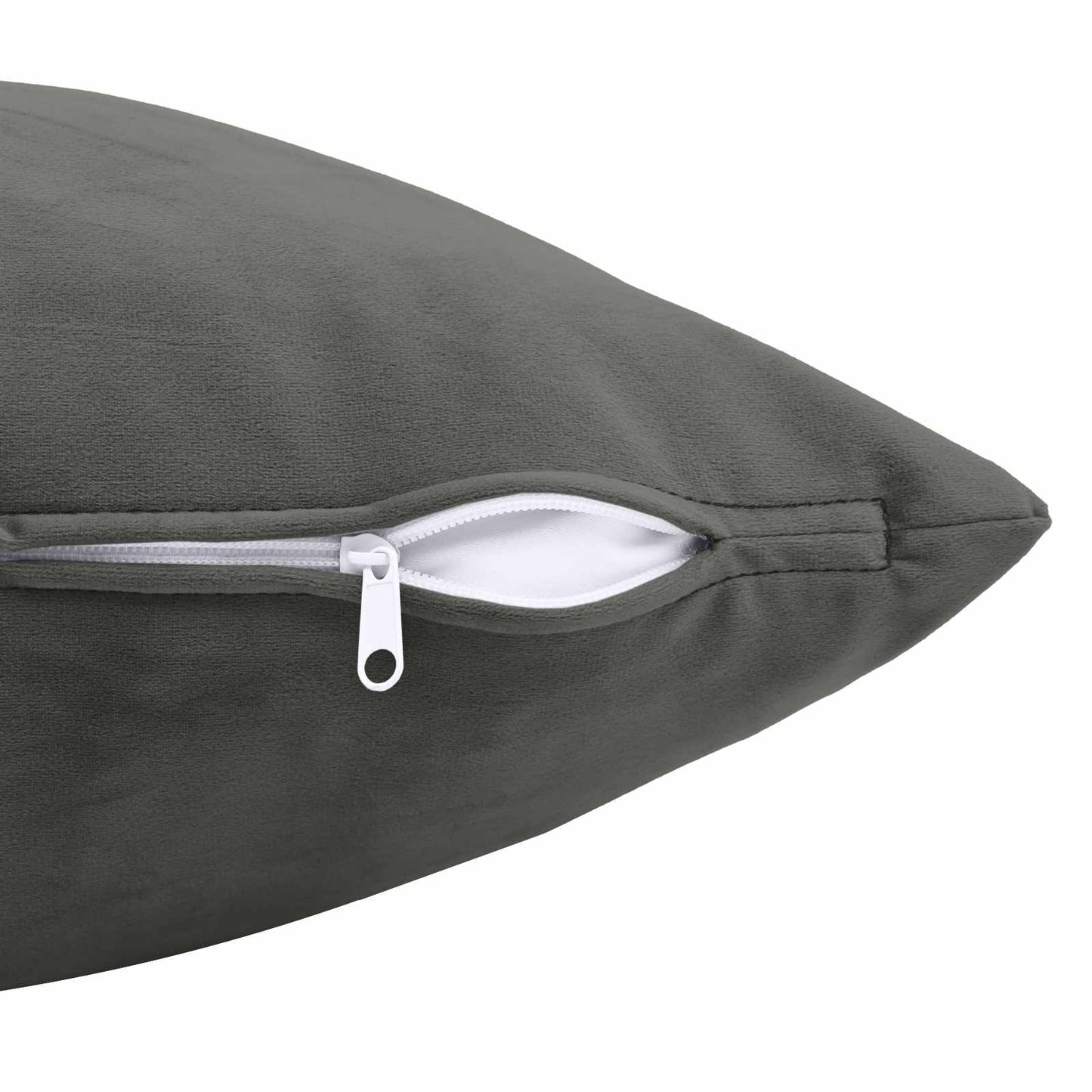 Cushion with Pillow HEERLEN 12 pcs Dark Grey Velvet
