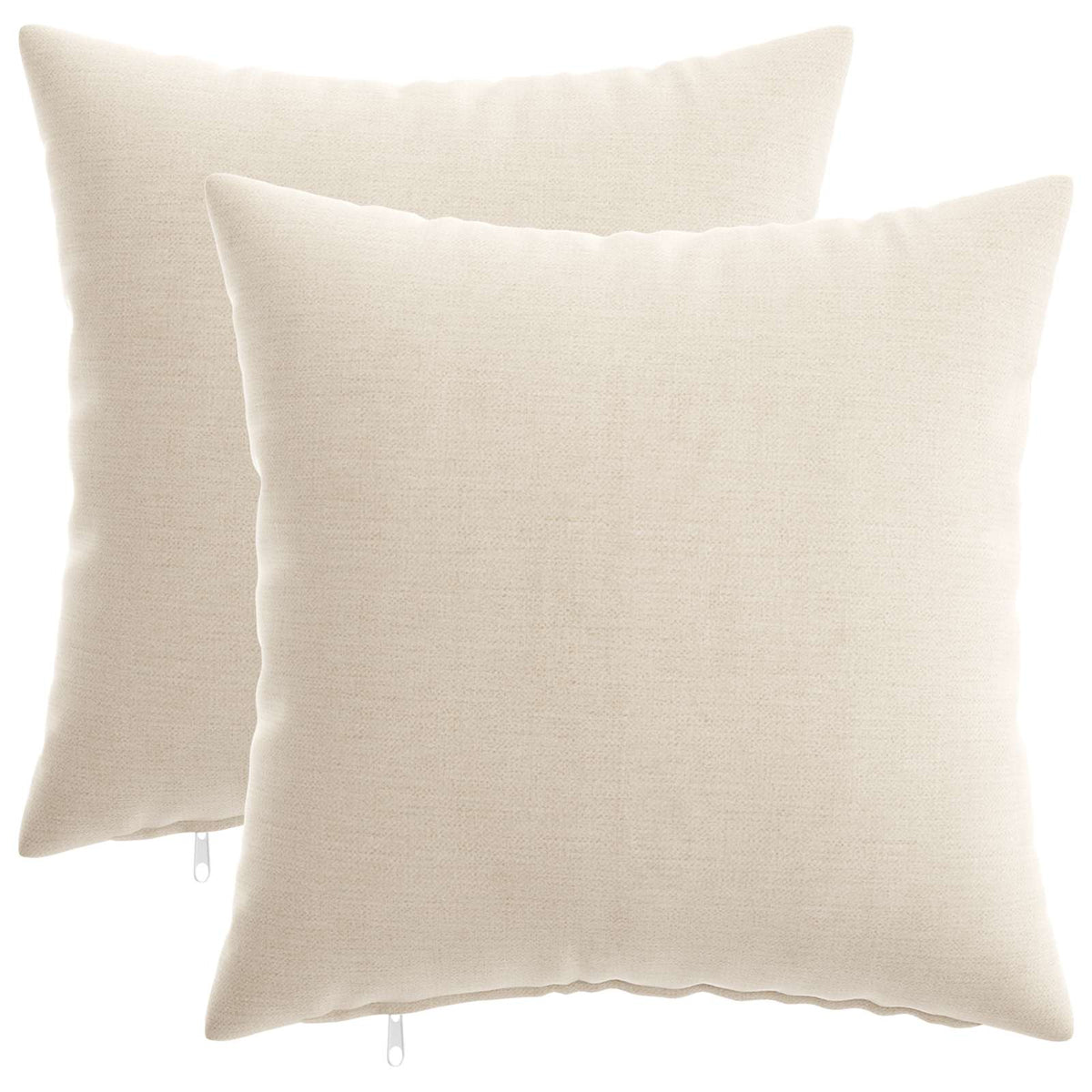 Throw Pillow 2 pcs HEERLEN Cream 45 x 45 cm Chenille Fabric
