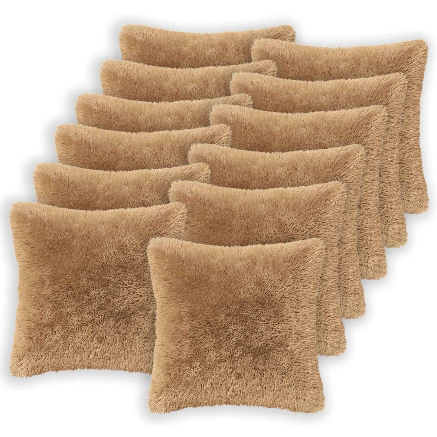 Cushion with Pillow HEERLEN 12 pcs Taupe PV Fleece