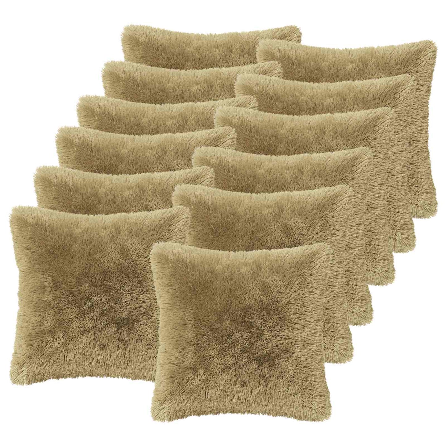 Cushion with Pillow HEERLEN 6 pcs Light Grey PV Fleece