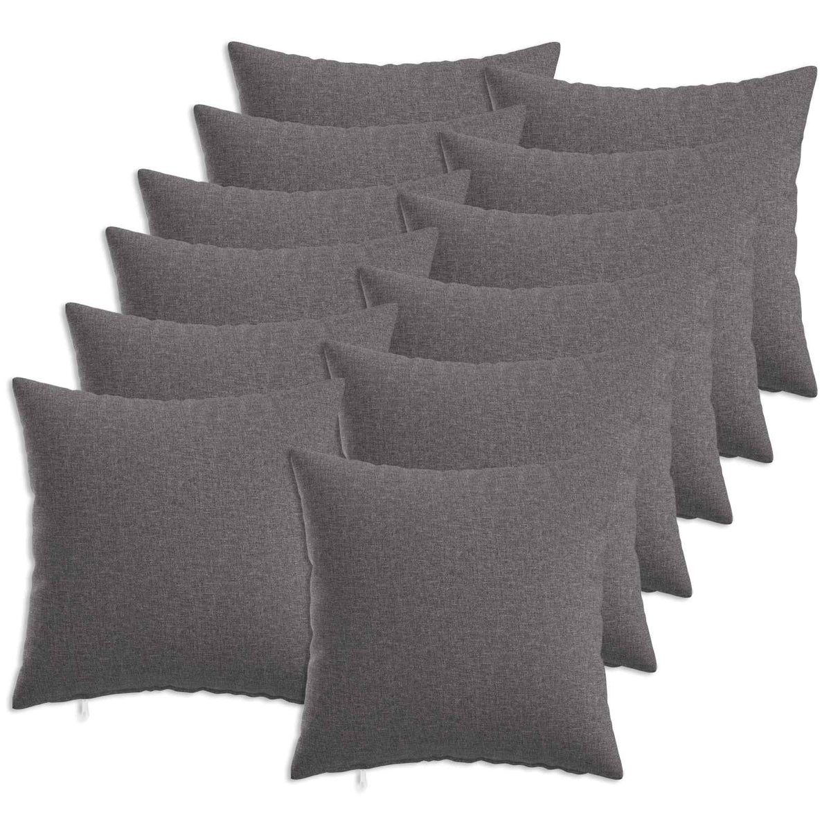 Throw Pillow 12 pcs HEERLEN Light Grey 50 x 50 cm Fabric