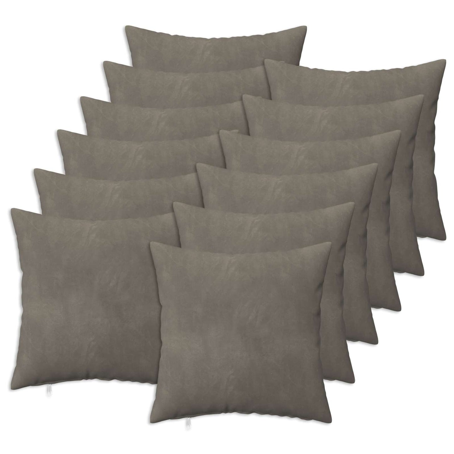 Cushion with Pillow HEERLEN 12 pcs Light Grey Velvet