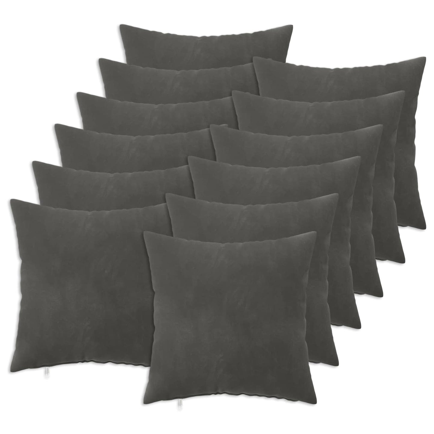 Cushion with Pillow HEERLEN 12 pcs Dark Grey Velvet