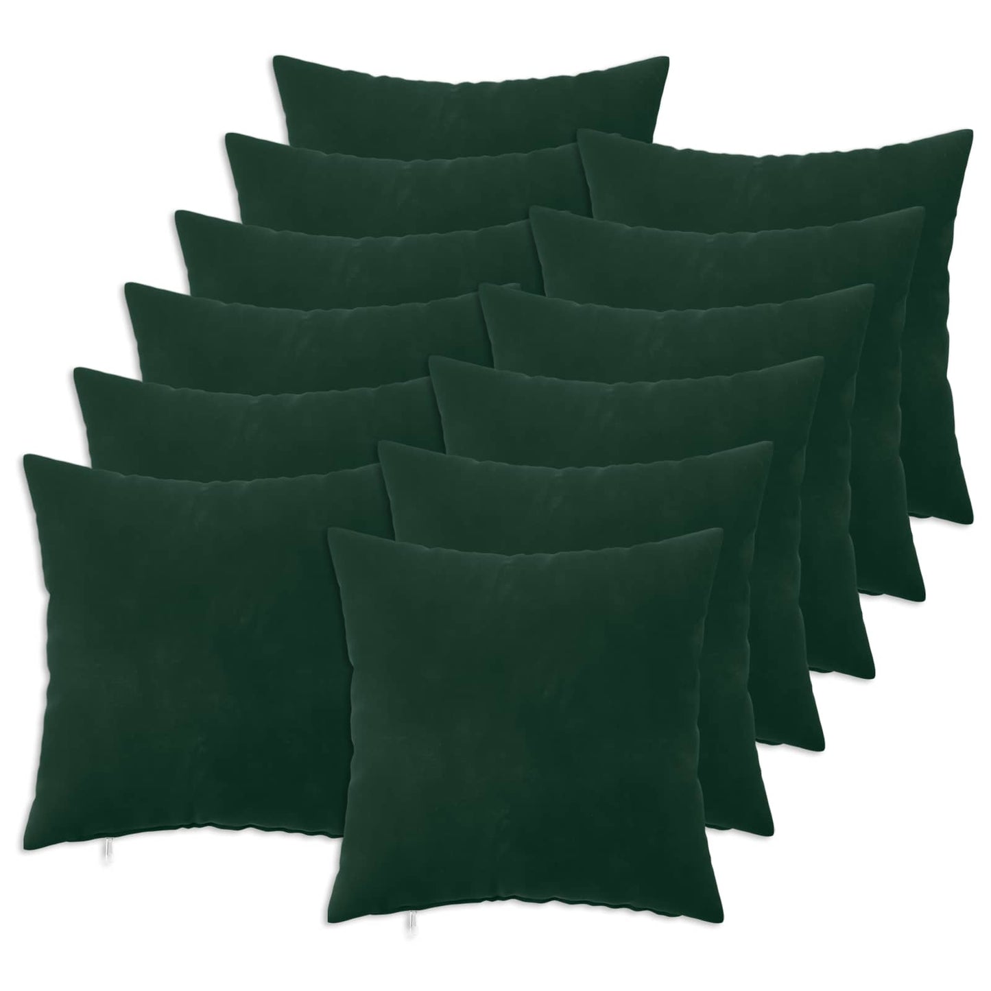 Cushion with Pillow HEERLEN 12 pcs Dark Green Velvet