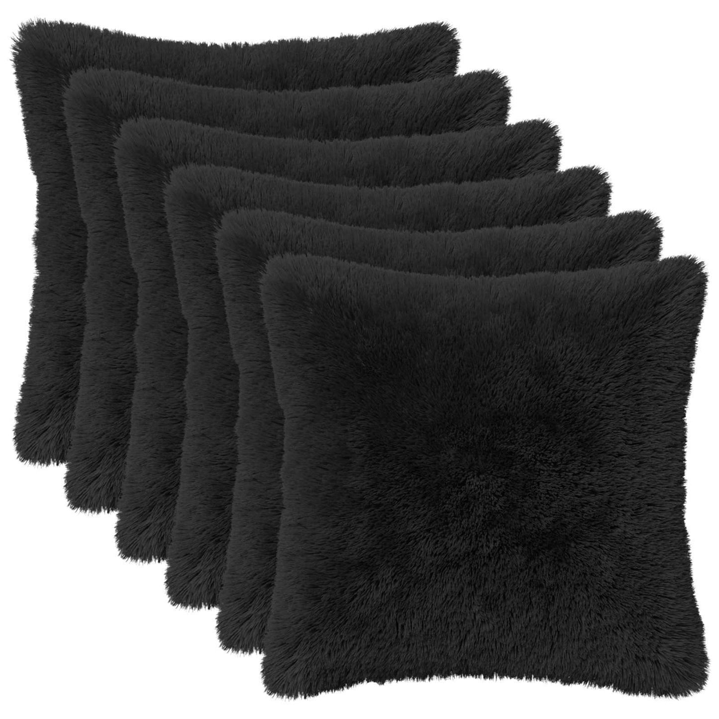 Cushion with Pillow HEERLEN 12 pcs Black PV Fleece