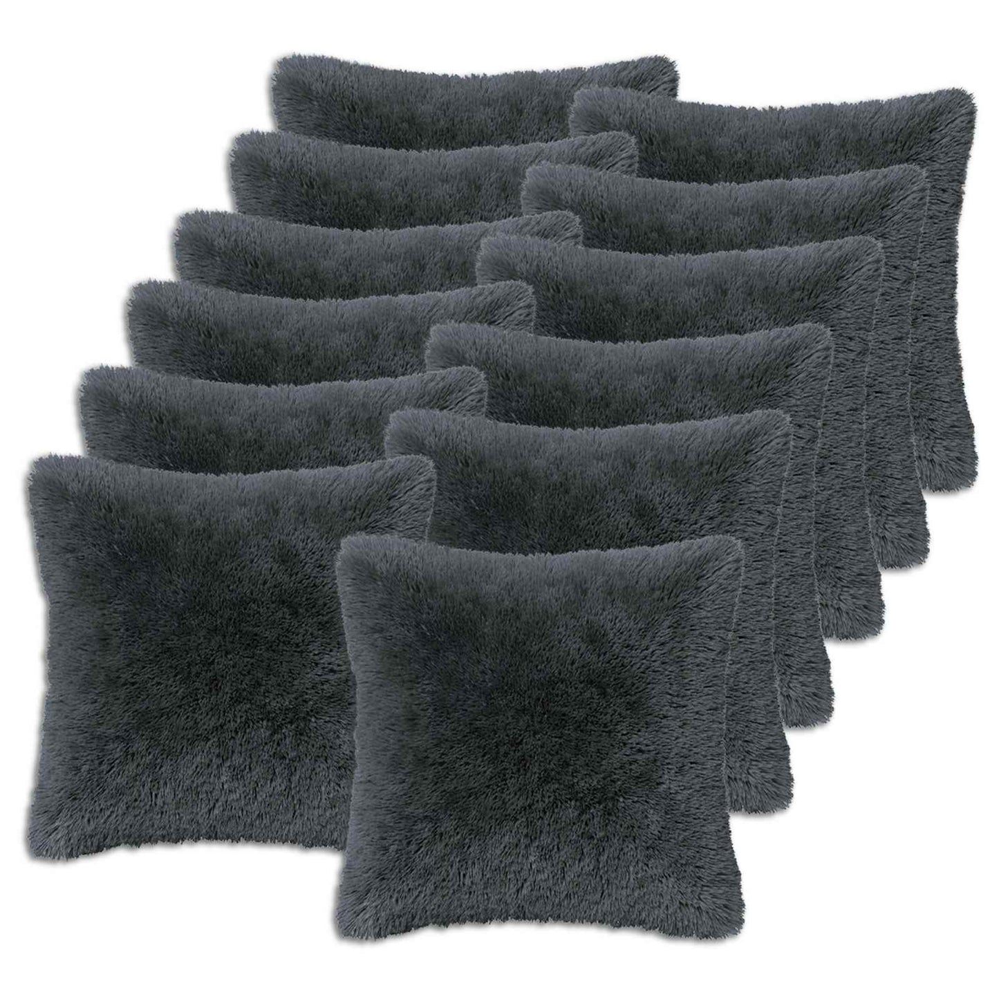 Cushion with Pillow HEERLEN 12 pcs Anthracite PV Fleece