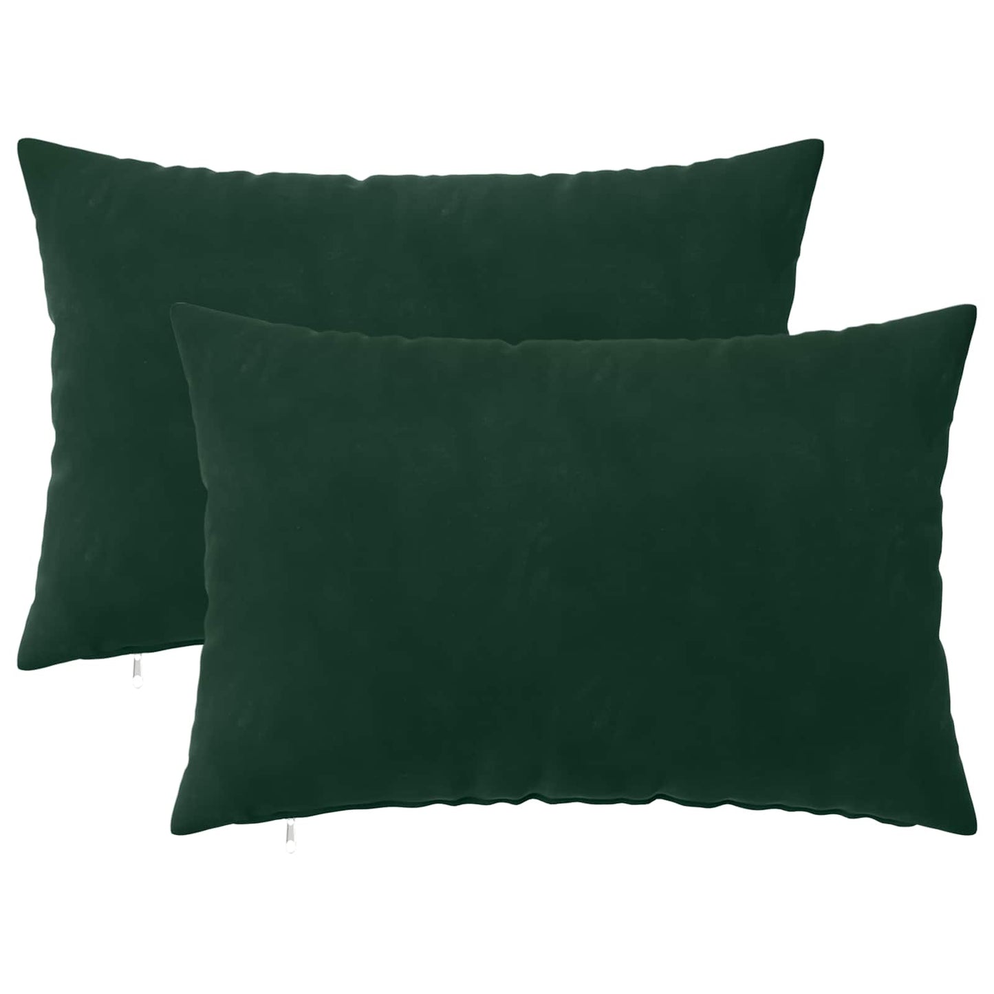 Cushion with Pillow HEERLEN 2 pcs Dark Green Velvet