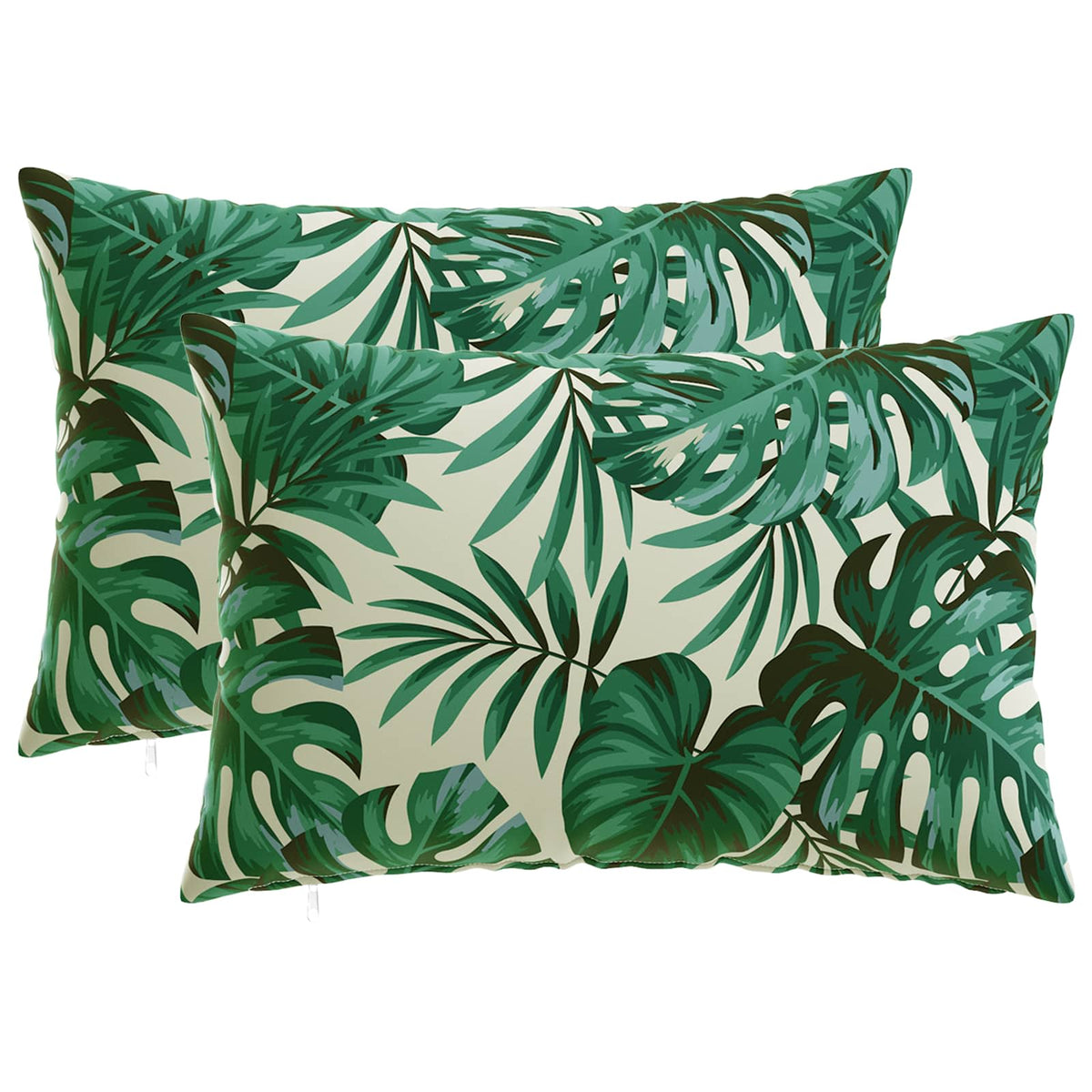 Cushion with Pillow HEERLEN 2 pcs Leaf Pattern Polyester