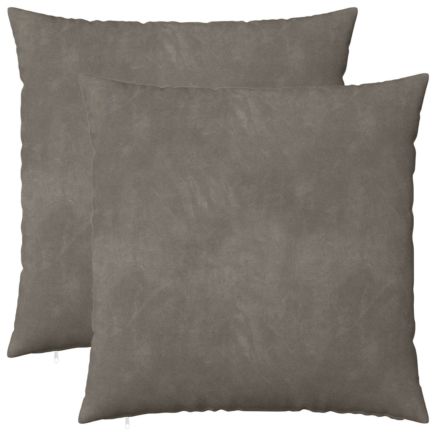 Cushion with Pillow HEERLEN 2 pcs Light Grey Velvet
