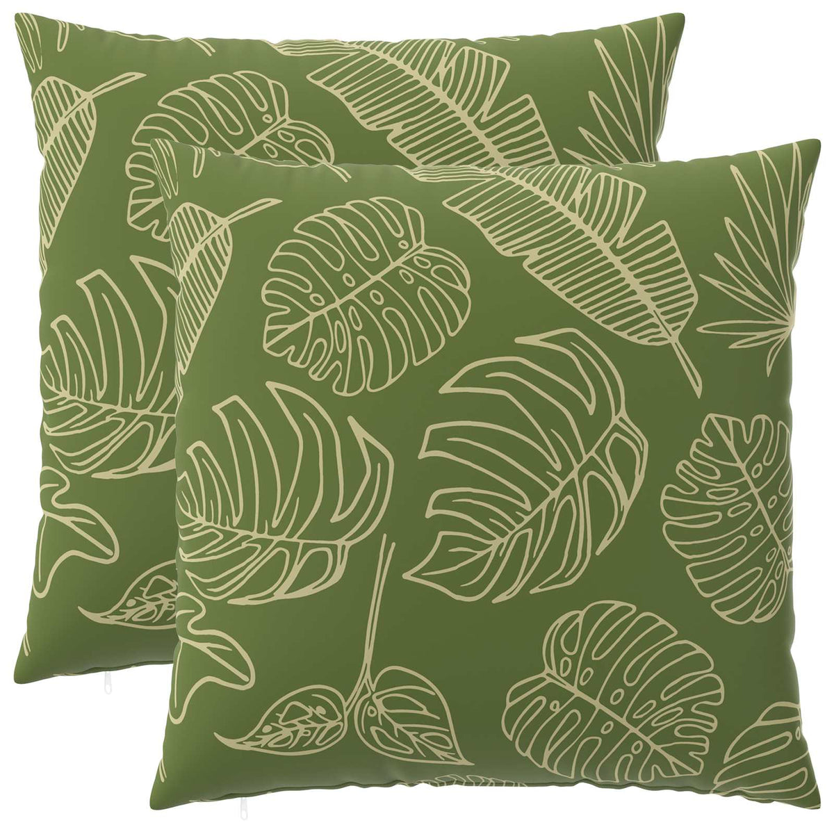 Throw Pillow 2 pcs HEERLEN Leaf Design 65 x 65 cm Polyester