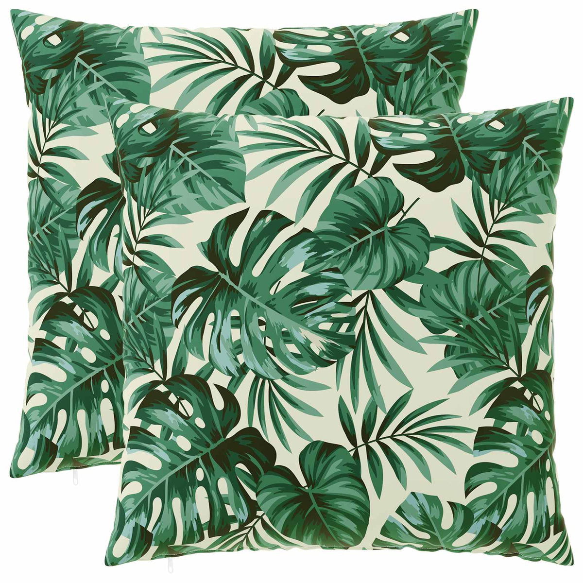 Cushion with Pillow HEERLEN 2 pcs Leaf Pattern Polyester