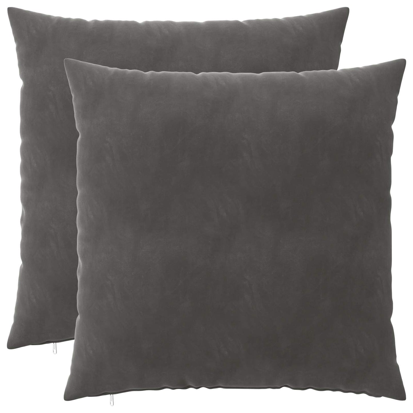 Cushion with Pillow HEERLEN 2 pcs Dark Grey Velvet