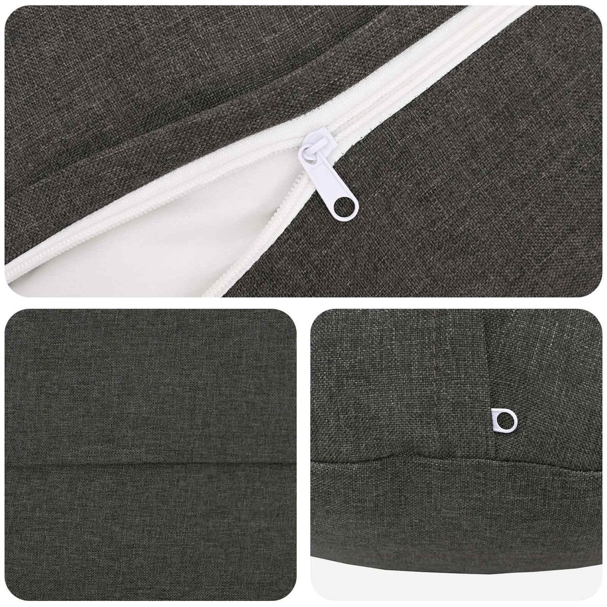 Throw Pillow 6 pcs HEERLEN Dark Grey Dia. 30 cm Fabric