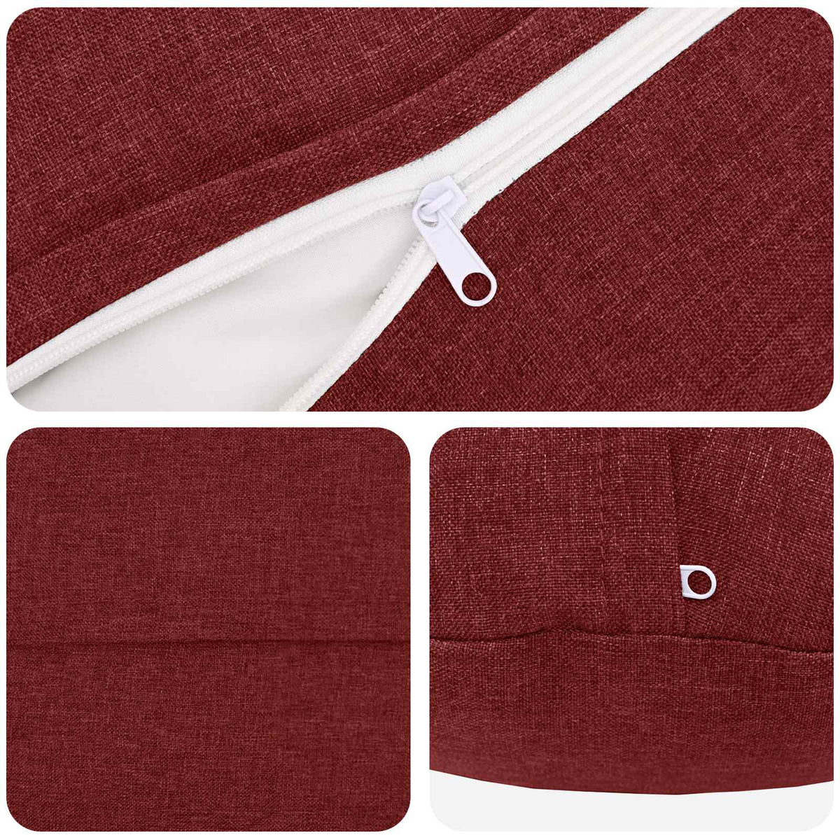 Cushion with Pillow HEERLEN 6 pcs Wine Red Fabric