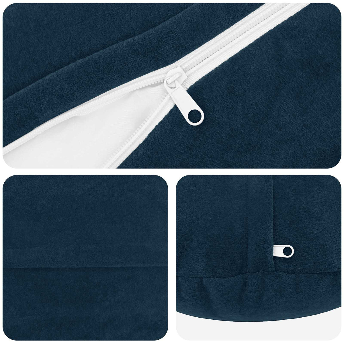 Cushion with Pillow HEERLEN 2 pcs Blue Microfiber Fleece