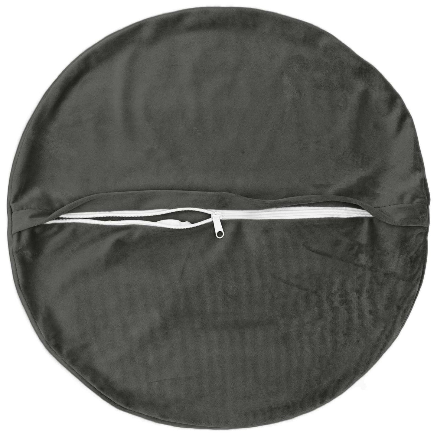 Cushion with Pillow HEERLEN 2 pcs Dark Grey Velvet