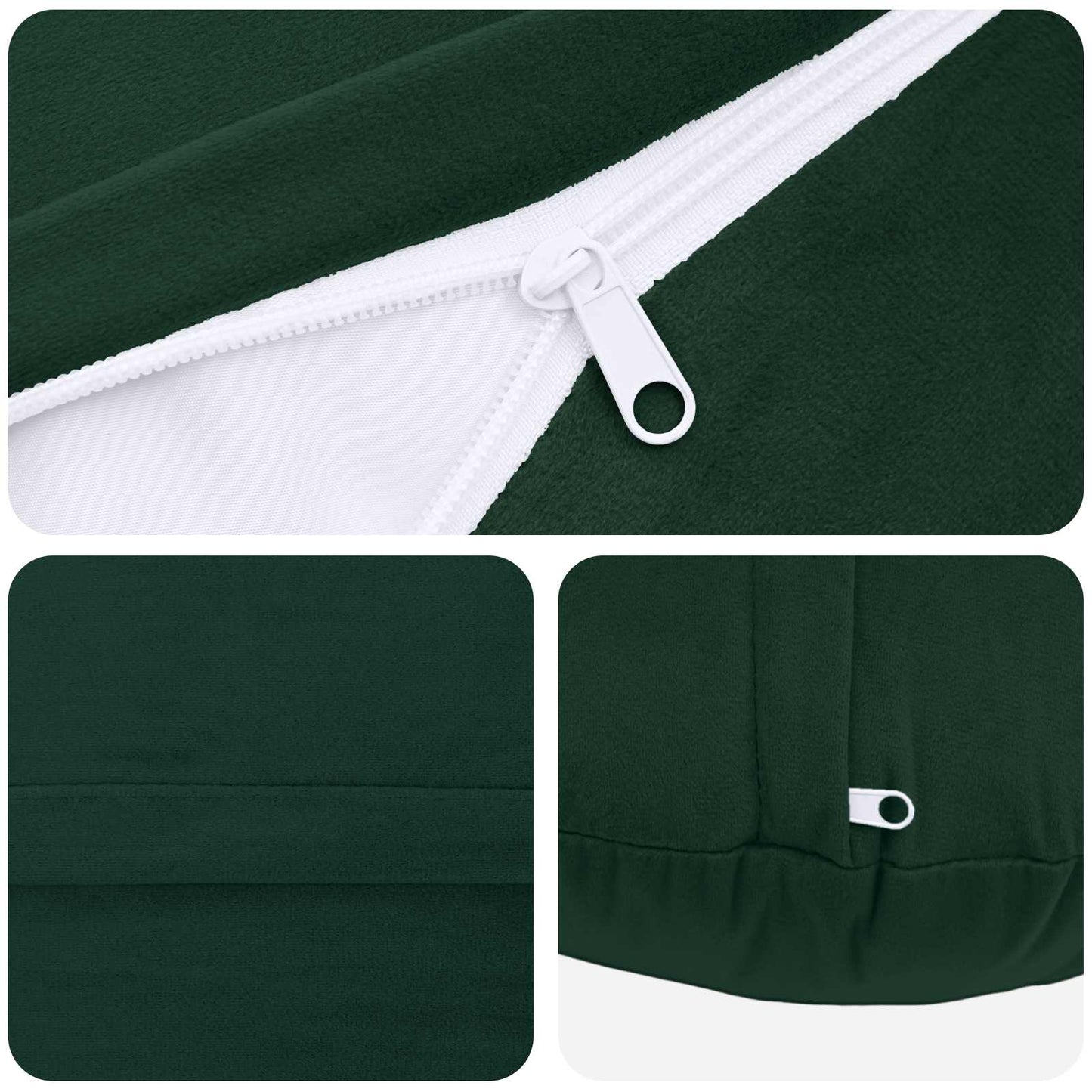 Cushion with Pillow HEERLEN 6 pcs Dark Green Velvet