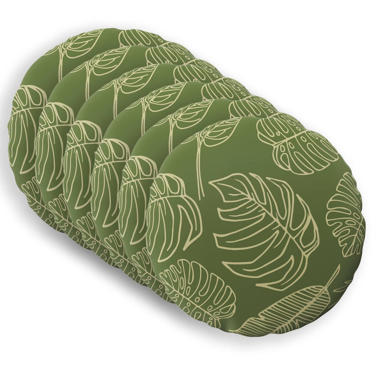 Throw Pillow 6 pcs HEERLEN Leaf Design Dia. 40 cm Polyester