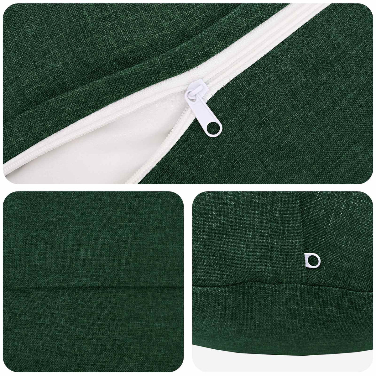 Cushion with Pillow HEERLEN 6 pcs Dark Green Fabric