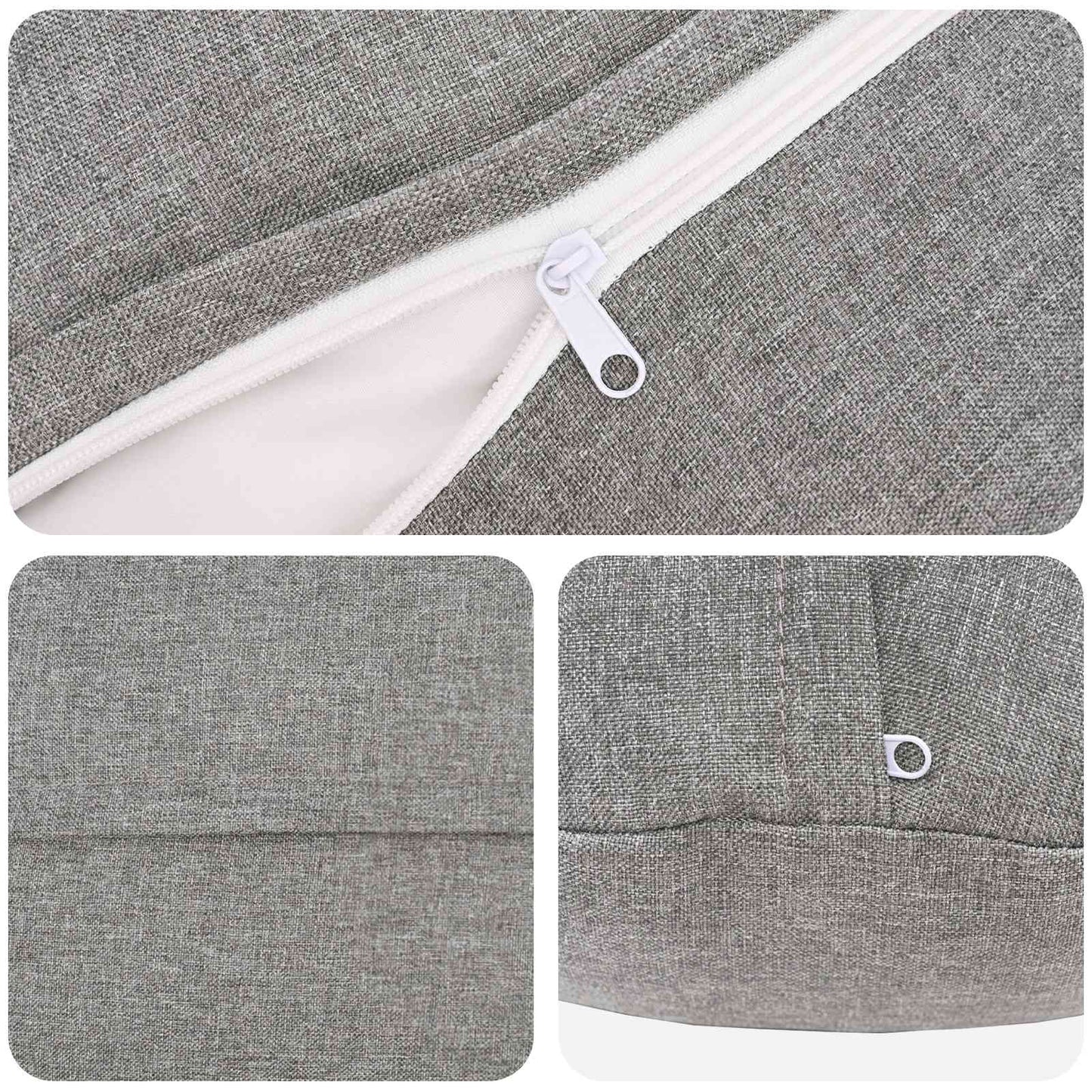 Cushion with Pillow HEERLEN 6 pcs Cloud Grey Fabric