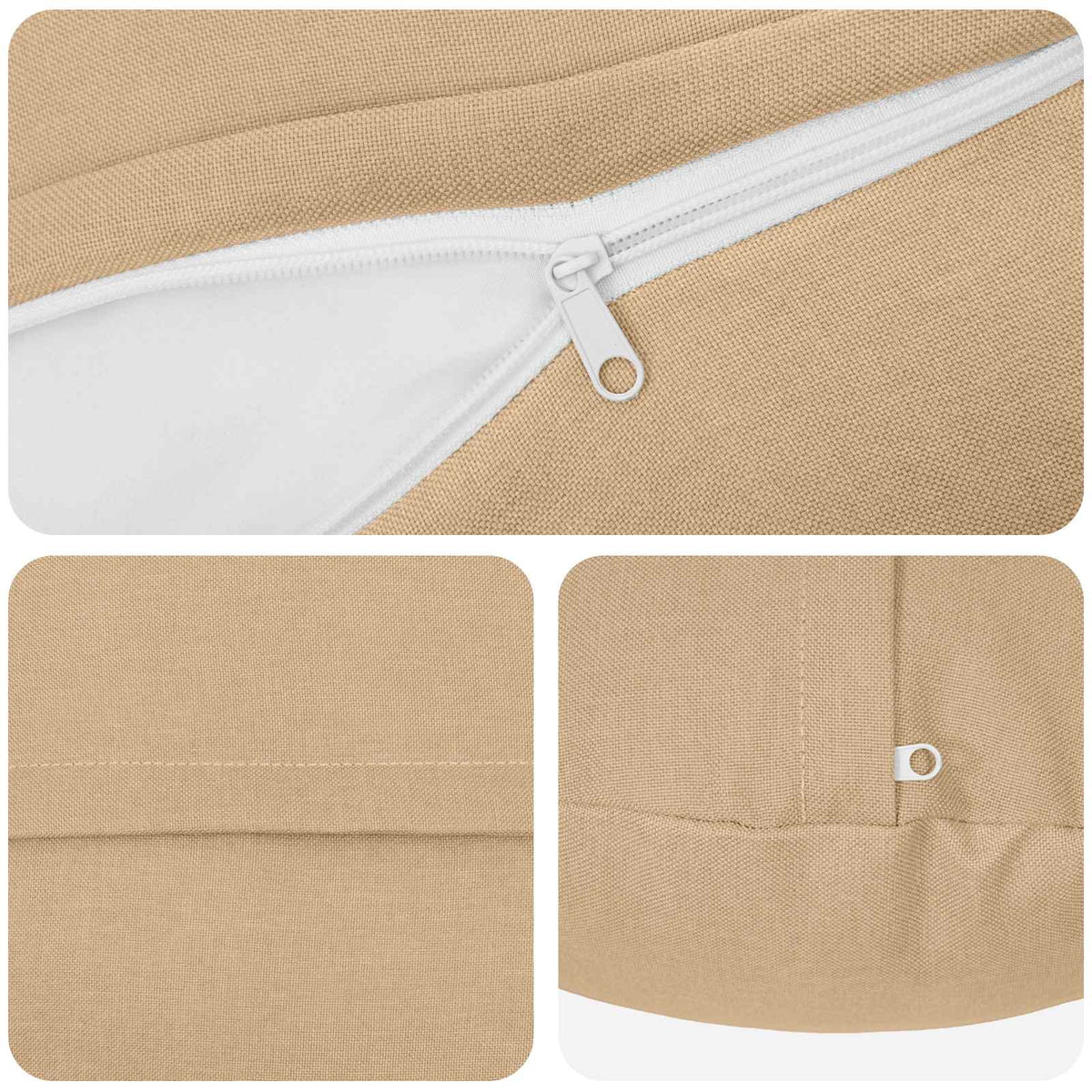 Throw Pillow 2 pcs HEERLEN Cream Dia. 50 cm Fabric