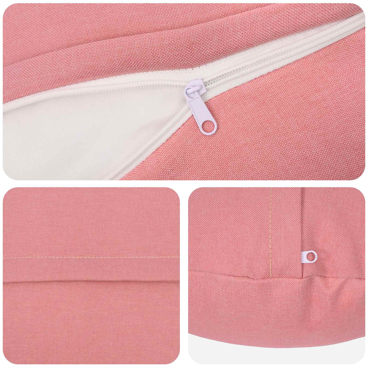 Cushion with Pillow HEERLEN 6 pcs Pink Fabric