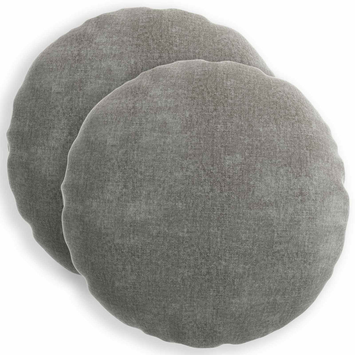 Throw Pillow 2 pcs HEERLEN Dark Grey Dia. 50 cm Chenille Fabric