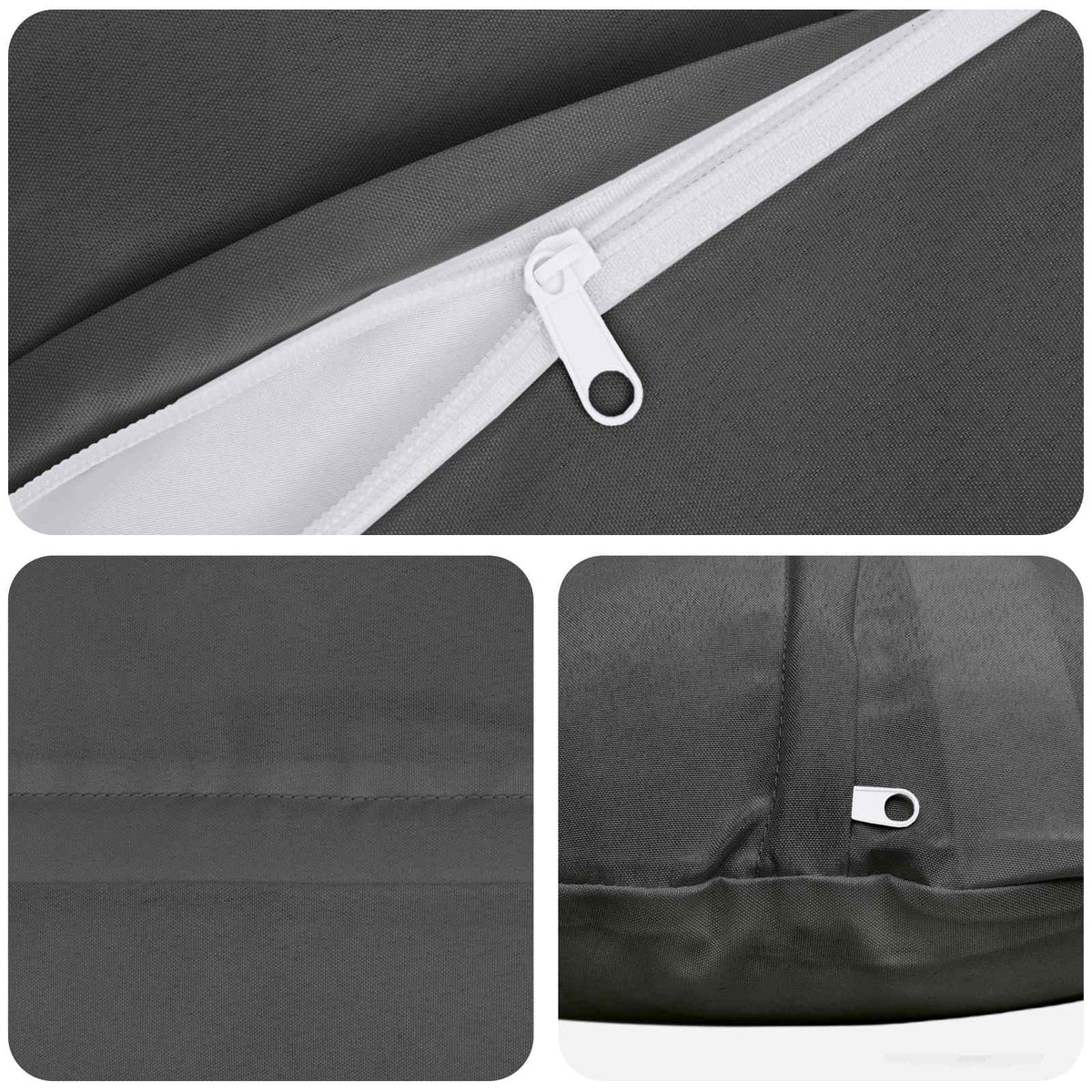Cushion with Pillow HEERLEN 6 pcs Anthracite Polyester
