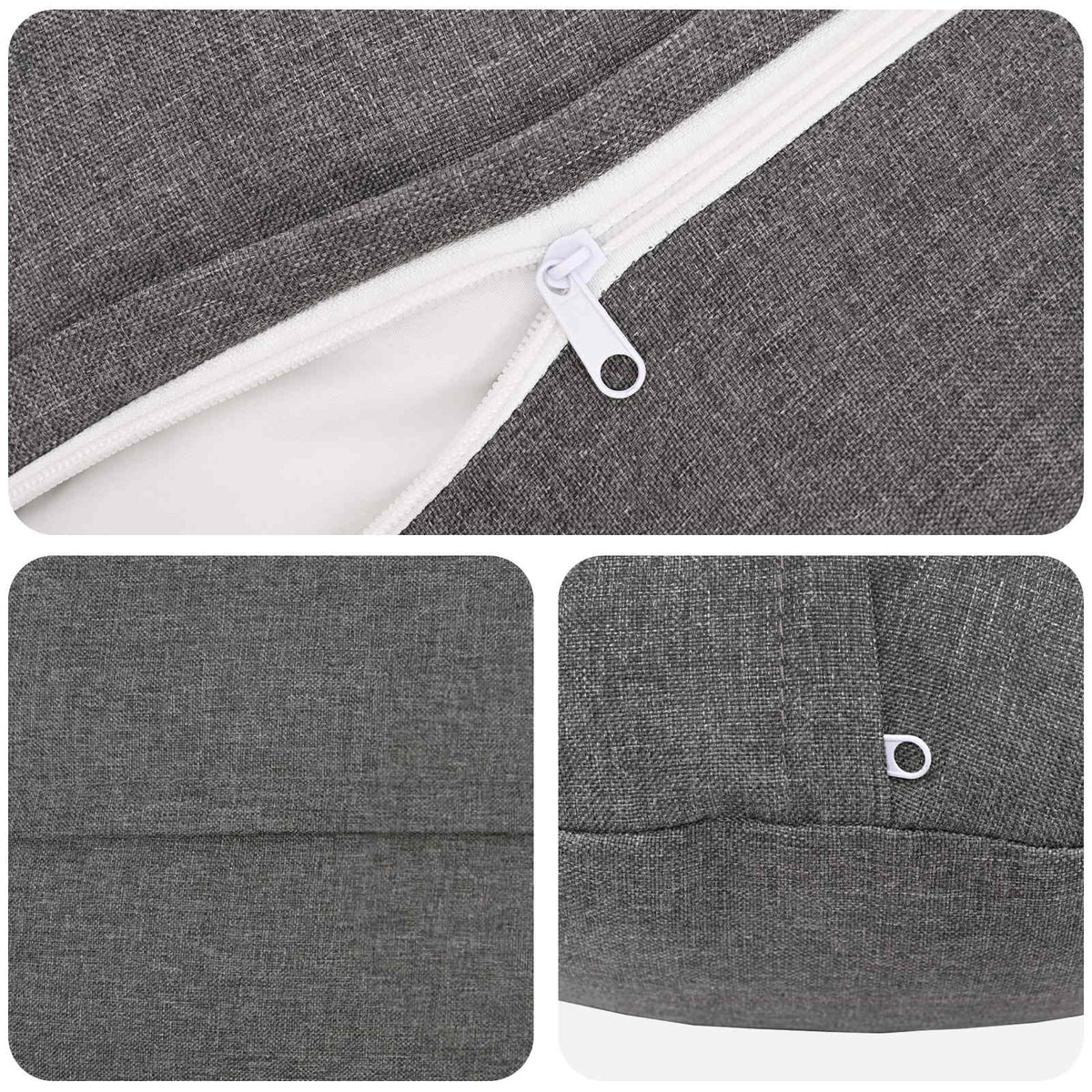Throw Pillow 2 pcs HEERLEN Light Grey Dia. 60 cm Fabric