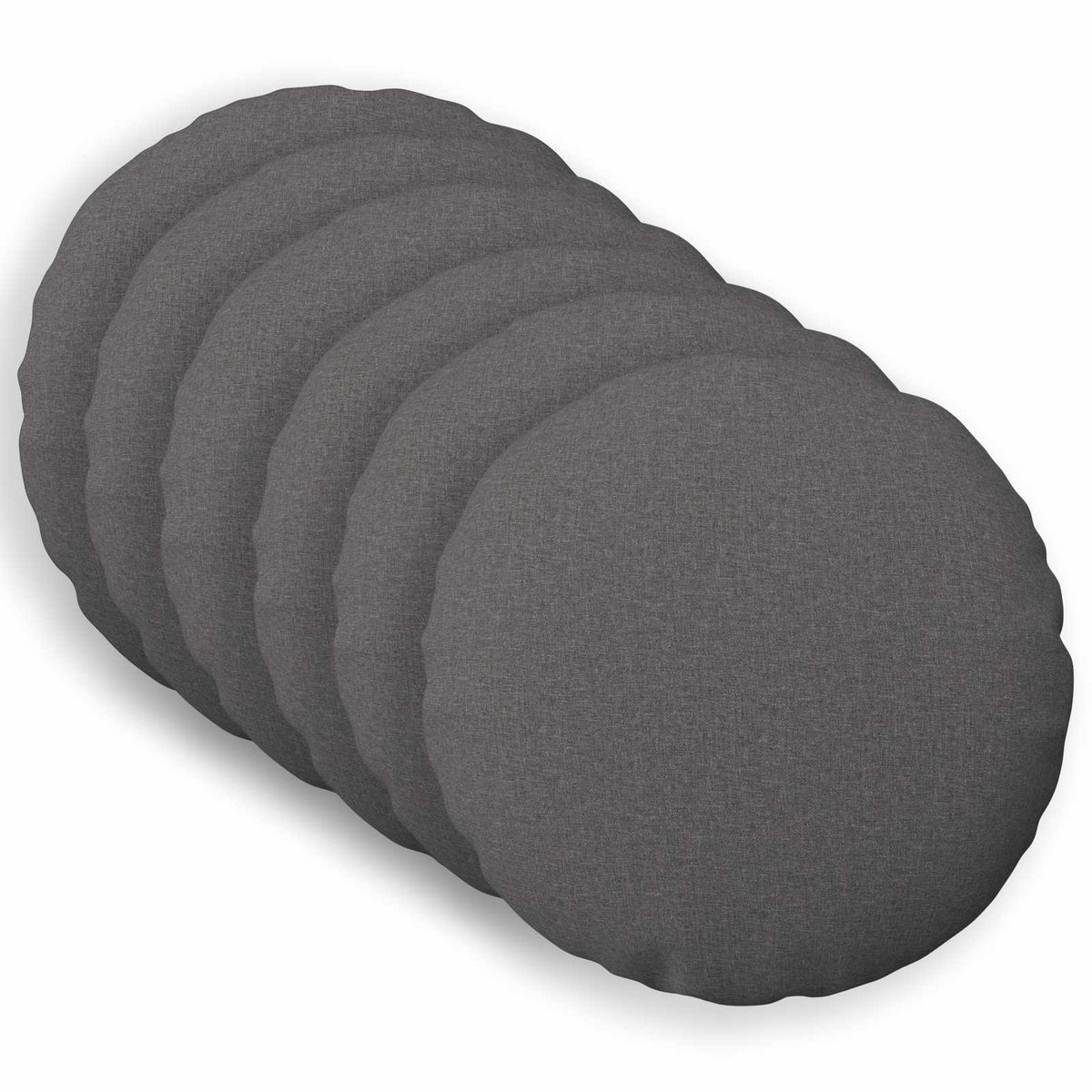 Throw Pillow 6 pcs HEERLEN Light Grey Dia. 60 cm Fabric