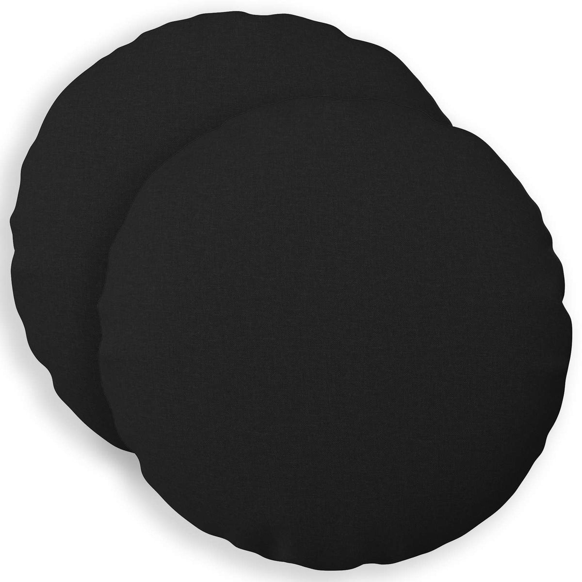 Throw Pillow 2 pcs HEERLEN Black Dia. 60 cm Fabric