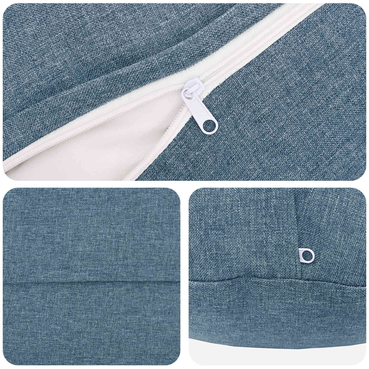 Cushion with Pillow HEERLEN 2 pcs Jeans Blue Fabric