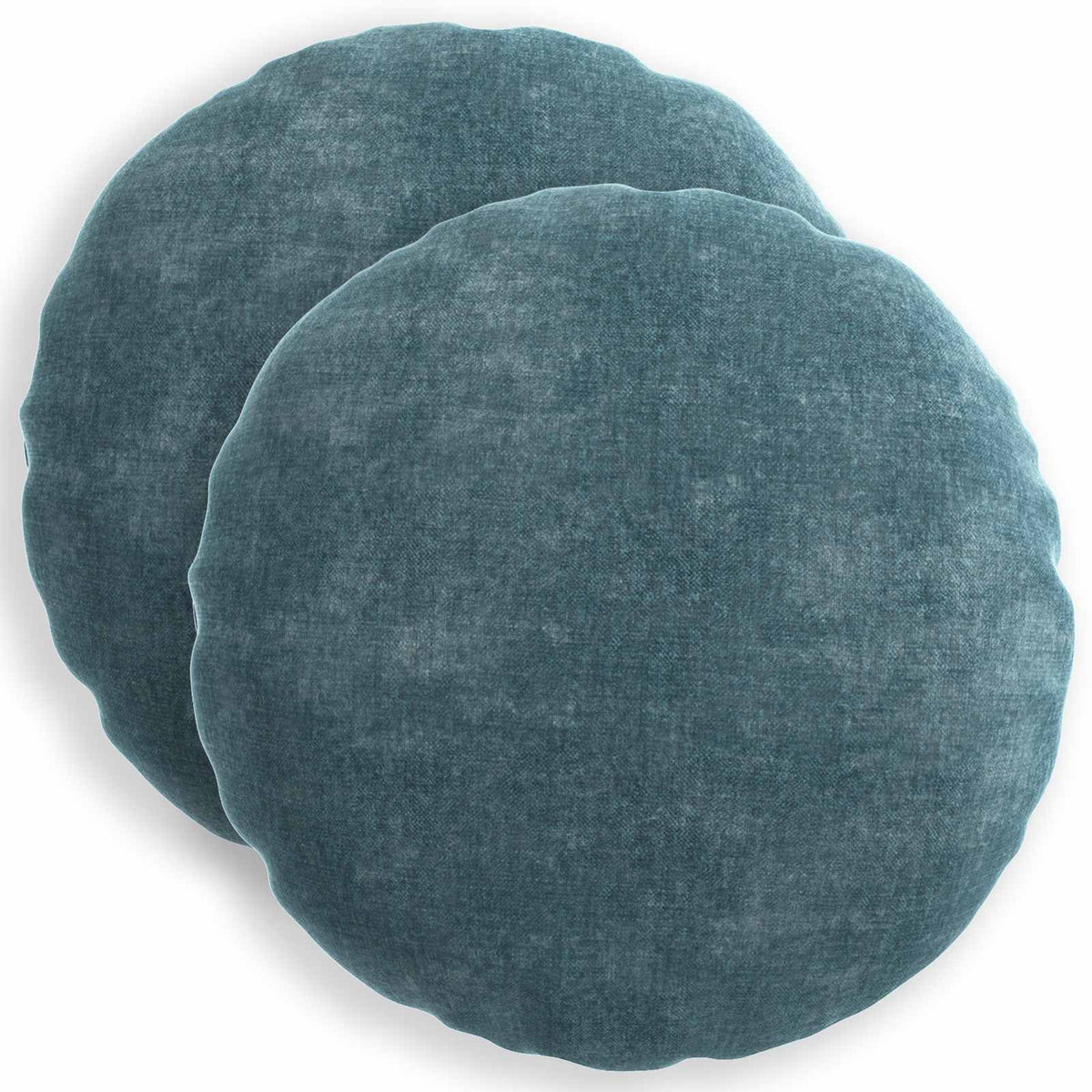 Throw Pillow 2 pcs HEERLEN Blue Dia. 60 cm Chenille Fabric