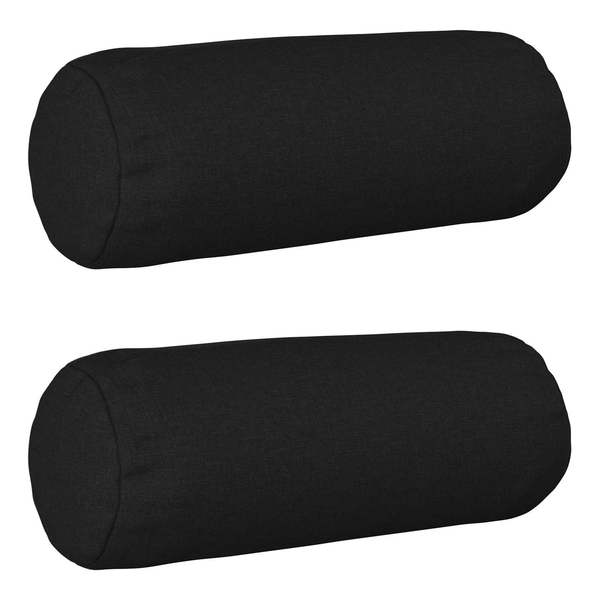Throw Pillow 2 pcs HEERLEN Black Dia. 15 x 40 cm Fabric