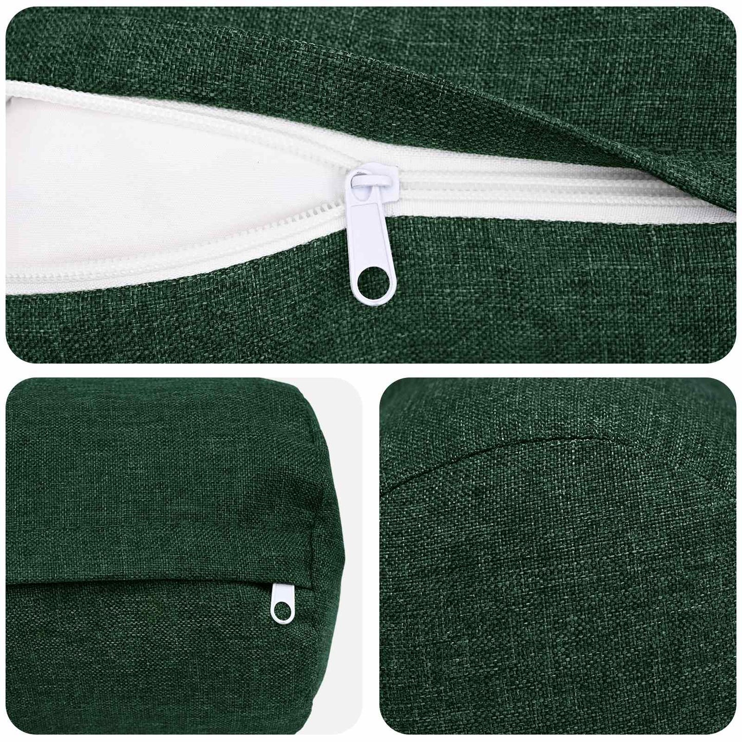 Cushion with Pillow HEERLEN 6 pcs Dark Green Fabric
