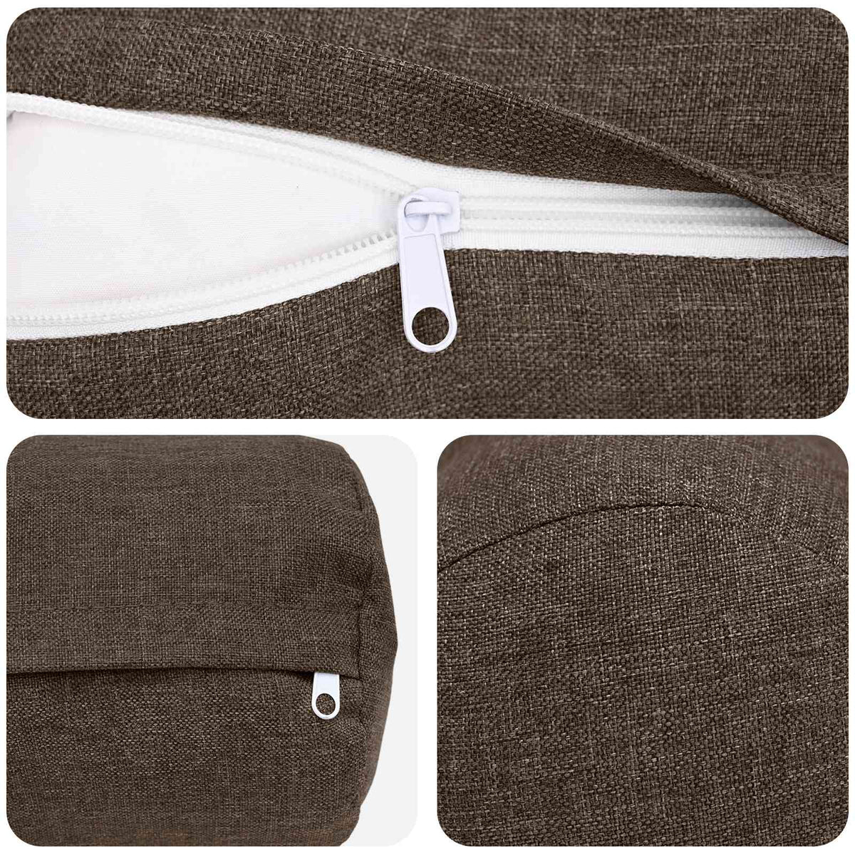 Throw Pillow 2 pcs HEERLEN Taupe Dia. 15 x 40 cm Fabric
