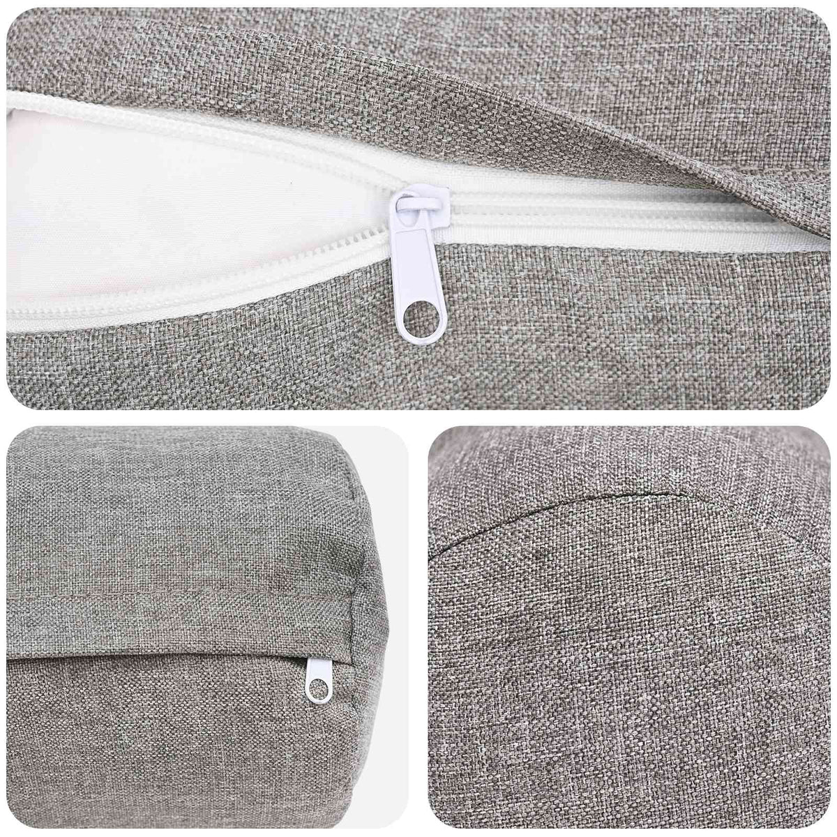 Cushion with Pillow HEERLEN 2 pcs Cloud Grey Fabric